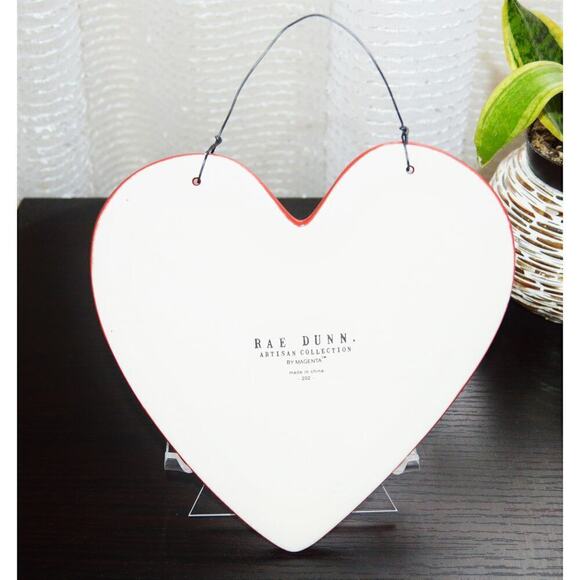 Rae Dunn Artisan Collection by Magenta XOXO Ceramic Heart Wall Plaque Decor - Picture 3 of 4